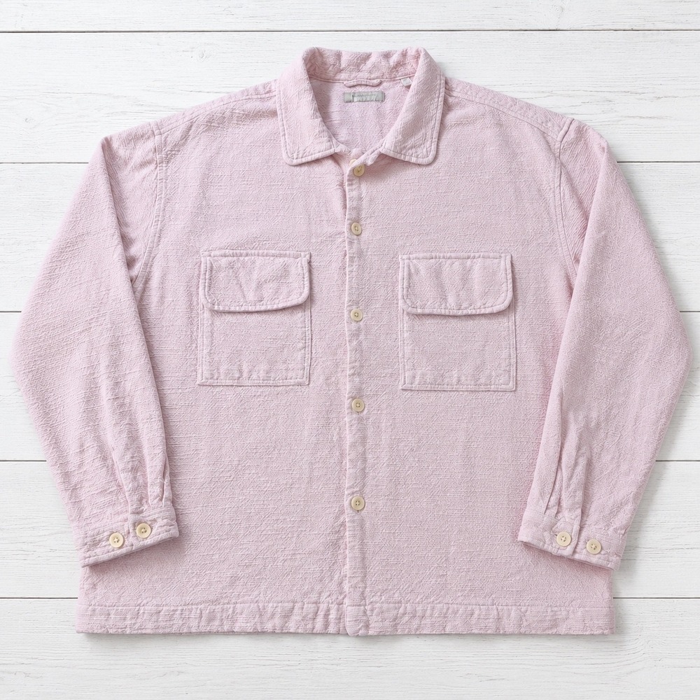 Urban Outfitters Standard Cloth XXL Pink Textured Cotton  Button Down Shacket